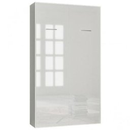 Armoire lit escamotable SMART-V2 blanc mat façade Gloss blanc brillant 120*200 cm