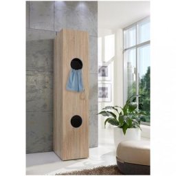 Colonne de rangement linge LUND 1 porte chêne naturel 40 x 40 cm profondeur