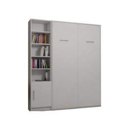 Composition armoire lit escamotable SMART-V2 blanc mat Couchage 160 x 200 cm