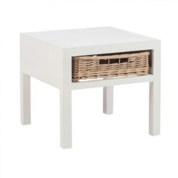 Table de nuit SOFTY Panier bois blanc
