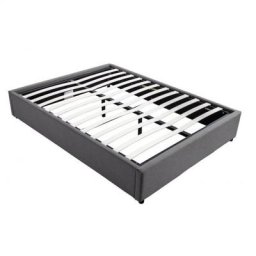 Lit coffre DORRES 140x190cm sommier relevable gris foncé