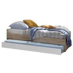 Lit gigogne VOLVERINE chêne rechampis blanc 90 x 200 cm