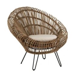 Chaise MIORA en Rotin et teck Naturel