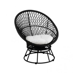 Chaise avec Coussin ROSO en Métal et Roseau / Noir