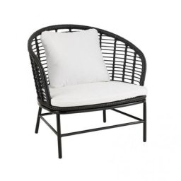 Sofa avec Coussin ROSO en Métal et Roseau / Noir