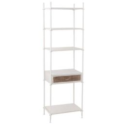 Étagère AKIBE 1 tiroir 4 tablettes en métal blanc