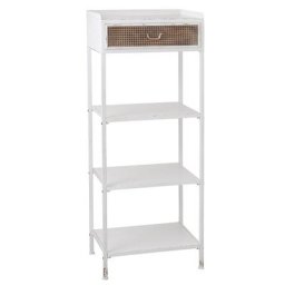 Étagère AKIBE 1 tiroir 3 tablettes en métal blanc