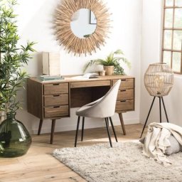 Bureau scandinave 6 Tiroirs ANDY En Bois sapin