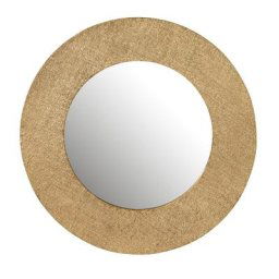 Miroir rond chic MOTA effet jute en aluminium doré ( small )