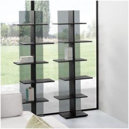 Bibliothèque STEP en stratifié écologique coloris noir carbone