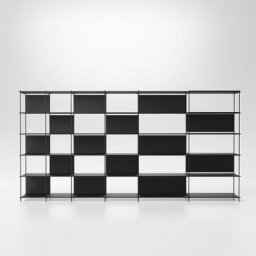 Bibliothèque MUSA 5 Etagères et 6 colonnes en métal Noir