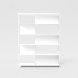 Bibliothèque MUSA 5 Etagères et 2 colonnes en métal Blanc