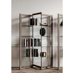 Bibliothèque modulaire PANTO 137 x 40 cm Verre / Wild chêne Delhi