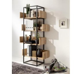 Étagère design STYLE couleur chêne miel 4 plateaux