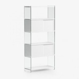 Bibliothèque murale BYBLOS portes coulissantes coloris blanc