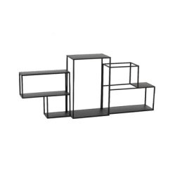 Étagère suspendue 3 Parties modulaire métal noir SURA
