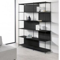Bibliothèque MUSA 5 Etagères Structure noir métal