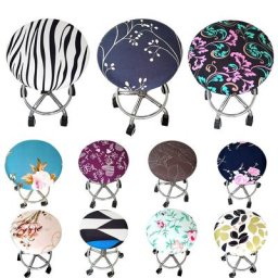 Juste de chaise ronde moderne en polyester teint uni housse de tabouret de bar pour mariage hôtel