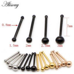 Alisouy – boucles d'oreilles pour Piercing de nez en os de 20G 1.5/2/2/3mm couleur or Rose