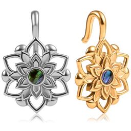 Vankula-Lots de 2 pièces pour piercing d'oreille coquillages colorés bouchon tunnel bijoux pour