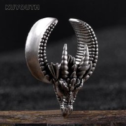 KUYOUTH-Bouchons de Boucles d'Oreilles en Cuivre Chimé Dragon Cranté Jauges de Piercing Bijoux de
