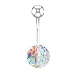 Anneau de nombril pour femmes barre en acier chirurgical piercing corporel rond broche de 14G