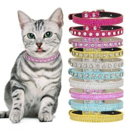 Collier de sécurité réglable et réfléchissant pour chat sangle de cou strass fournitures pour