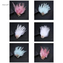 XXFD – plumes Vintage épingles à revers en plumes pour jupes de chandail robes