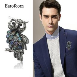 Earofcorn – broches en plumes de hibou et strass pour hommes et femmes bijoux rétro parfaits pour