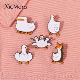 Broche en émail avec animaux mignons Badges en canard d'oie broche en métal pour vêtements