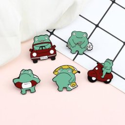 Broche en émail de la série dessin animé Animal grenouille joli pilote amusant broches