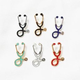 Médecins infirmières Mini stéthoscope broches vestes manteau revers épingle sac boutons col Badges