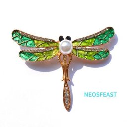 Broche en strass libellule pour femmes bijoux à la mode broche en perle broche émaillée couleur