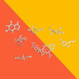 Épingles en émail avec structure chimique insigne de revers broche de sac matériel de sérotonine
