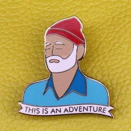 Broche en émail de Bill Murray Steve Zissou Badge d'art de ligne la vie aquatique bijoux d'acteur