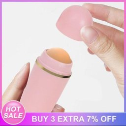 Rouleau absorbant l'huile du visage 2 en 1 pierre volcanique nettoyage des Pores Massage