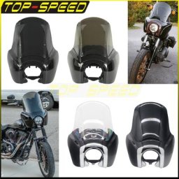 Carénage de phare sport de style club phare lampe avant masque de pare-brise capot pour Harley