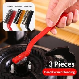 Mini jeu de brosses métalliques pour table de cuisson 3 pièces fer laiton nylon polissage