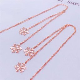 Boucles d'Oreilles sulfFlocon de Neige pour Femme Bijoux de Fiançailles Élégants Plaqué Or Rose