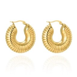 WILD & FREE Boucles d'oreilles rondes tendance en acier inoxydable bijoux en métal plaqué or