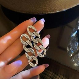 Boucles d'oreilles géométriques en métal pour femmes boucles d'oreilles pendantes cristal doux