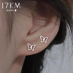 17KM – ensemble de boucles d'oreilles en forme de cœur et papillon pour femme bijoux en cristal