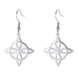 LIKGREAT-Boucles d'Oreilles Pendantes en Acier Inoxydable pour Femme Amulette Nministériels d de
