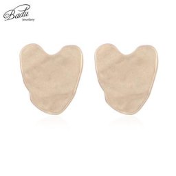 Badu – boucles d'oreilles en forme de cœur doré pour petite amie bijoux à la mode cadeau pour