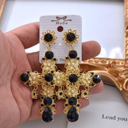 Boucles d'oreilles Vintage pour femmes croix Baroque personnalité mode exagérée bijoux cadeaux