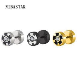 Boucles d'oreilles Punk rock pour hommes et femmes en acier inoxydable et Zircon vente en gros