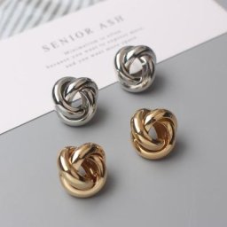 Petites Boucles d'Oreilles Torsadées à Nministériels d en Métal Géométrie Brillante Simple Bijoux