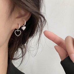 Boucles d'oreilles à breloques en forme de cœur asymétriques pour femmes bijoux de fête