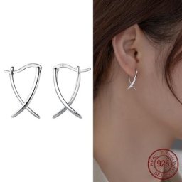 La Monada – boucles d'oreilles en argent Sterling 925 pour femmes créoles croisées bijoux fins