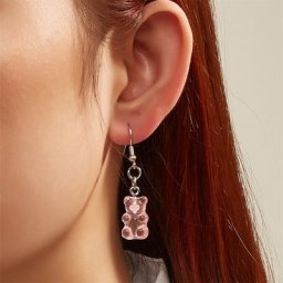 boucle d’oreille bijoux femme Boucles d'oreilles en résine tendance mignonnes couleur bonbon ours